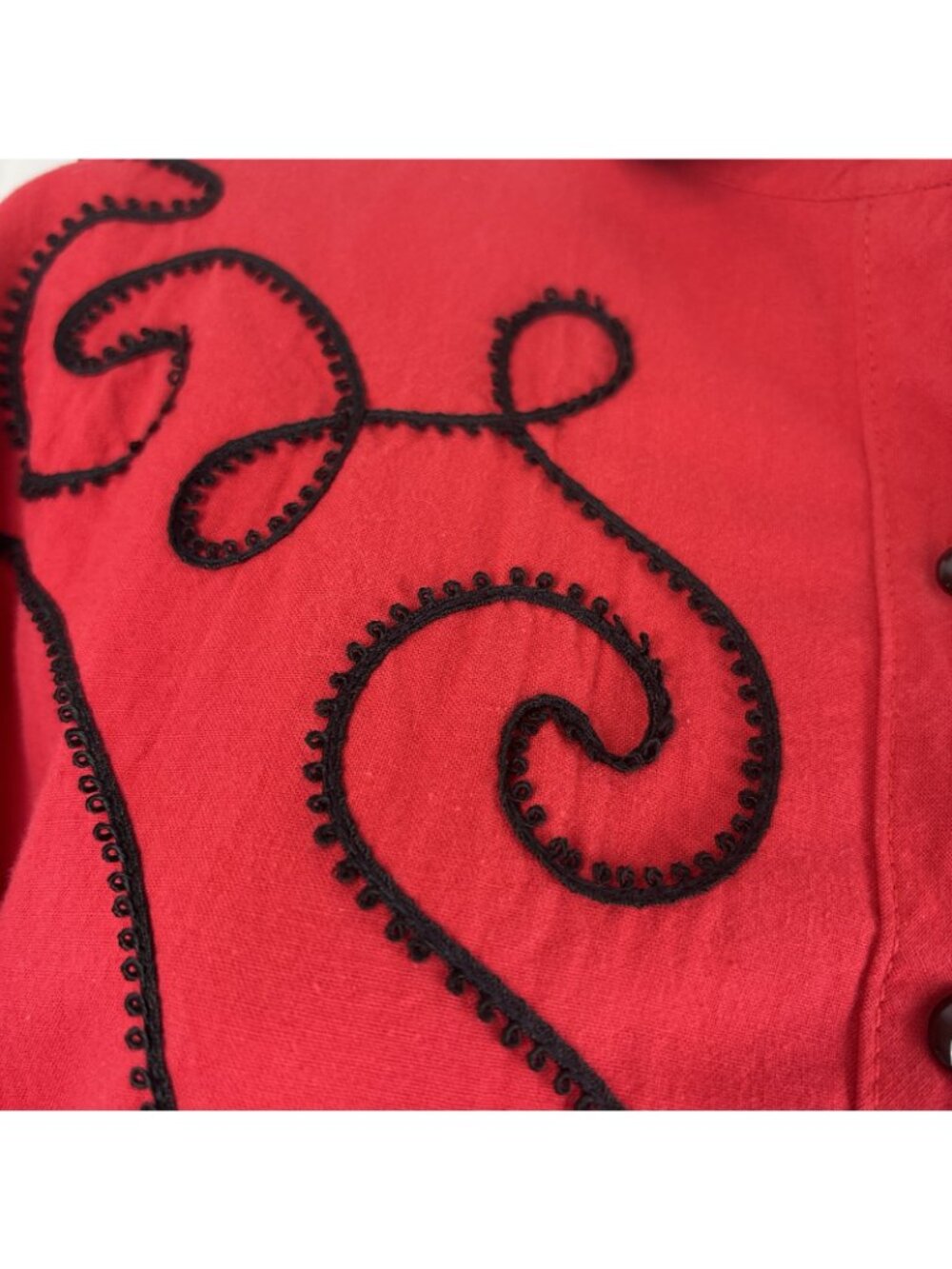 Circle T By Marilyn Lenox USA 9-10 Red Black Accents Western Belt Dance Dress - Picture 8 of 10